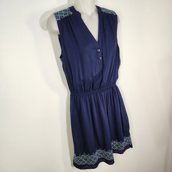 Market & Spruce Stitch Fix Women Mireille Embroidered Mini Dress Navy Size Small - Picture 6 of 12